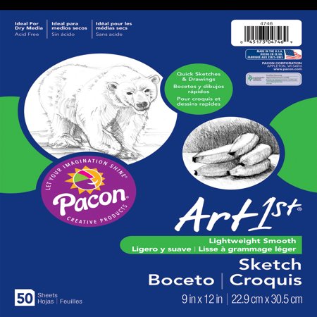 Art Pad - Art1st Sketch Pad, 60 lbs. Heavyweight Drawing Paper. 9 x 12, 50 Sheets