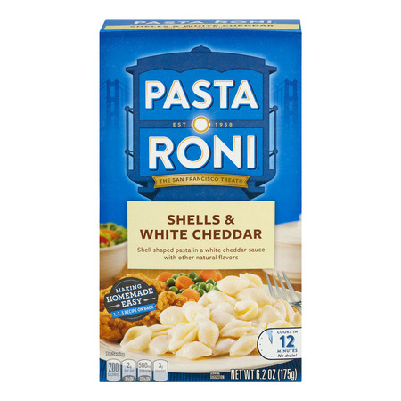 roni cheddar pasta shells box oz