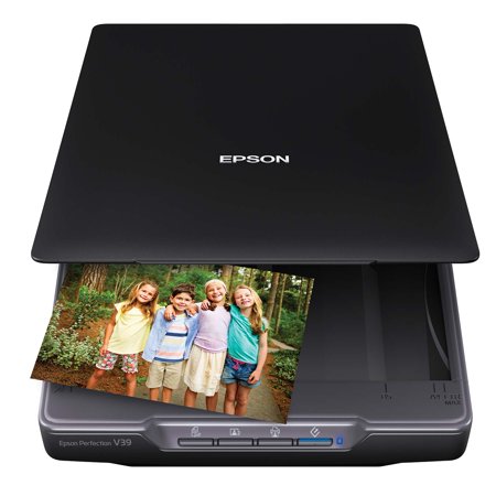 Epson Perfection V39 Color Photo and Document Scanner, 4800 x 4800 dpi, (Best Small Office Scanner)