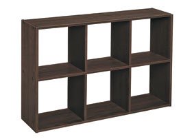 CLOSETMAID Mini 6-Cube Organizer, Espresso