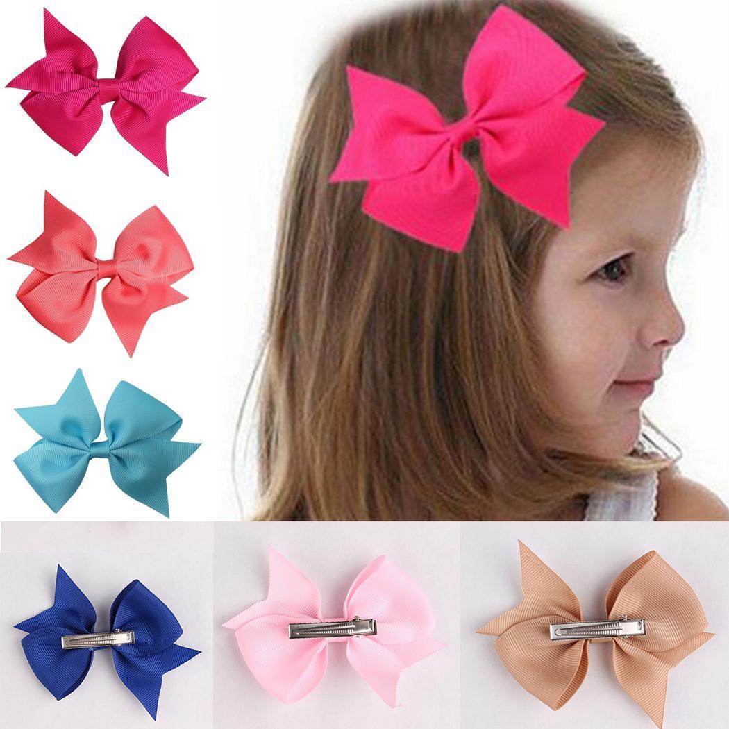 Girls Pink Hearts Double Hair Bow Bobbles Sold In Pairs Handmade Pin Wheel