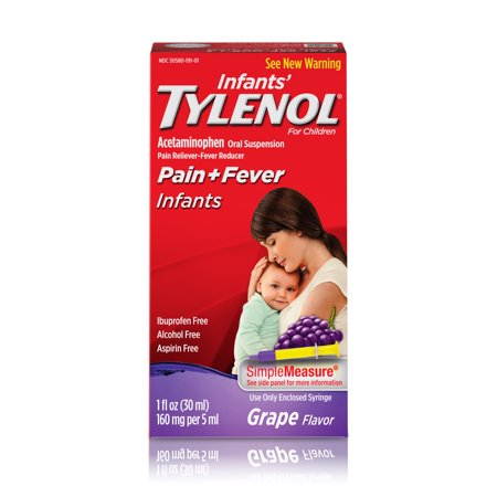 Infants' Tylenol Acetaminophen Liquid Medicine, Grape, 1 fl. (Best Cough Medicine For 15 Month Old)