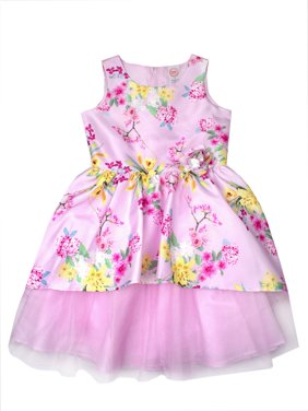 Floral Shantung and Tulle Easter Dress (Little Girls, Big Girls & Big Girls Plus)