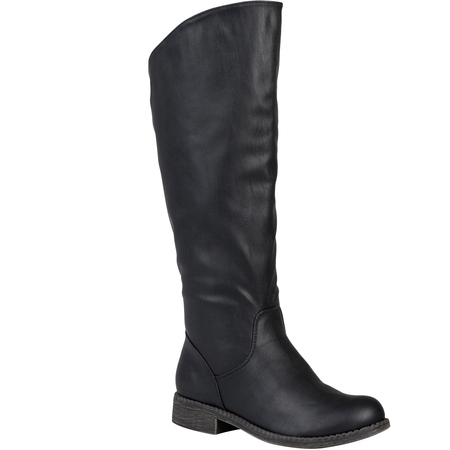 Brinley Co. Women's Wide Calf Slouchy Round Toe Boots