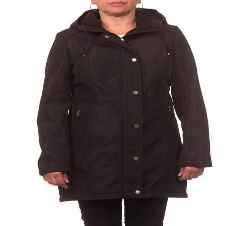 - Women's Soft Shell Hooded Zip Front Anorak
