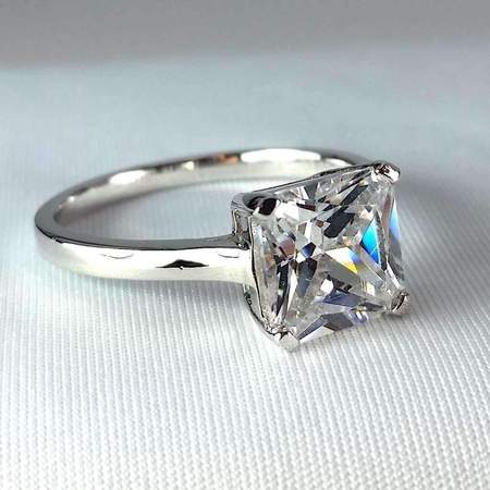 ON SALE - Indira 3CT Princess Cut Solitaire IOBI Simulated Diamond Ring