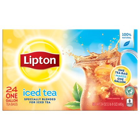 Lipton Unsweetened Gallon-Sized Black Iced Tea Bags, 24 (Best Green Tea For Iced Tea)