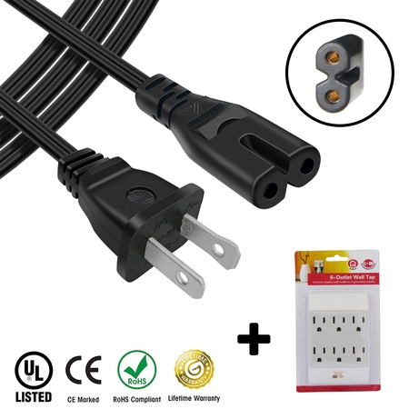 AC Power Cord Cable Plug for Behringer Eurorack UB1622FX-Pro MIXER PLUS 6 Outlet Wall Tap - 1