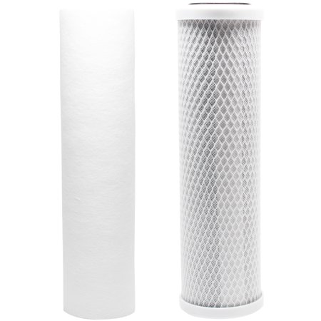 Pure Se Carbon Replacement Filter Kit for Watts WP-2 LCV RO System - Includes Carbon Block Filter & PP Sediment Filter - Denali Pure Brand ()