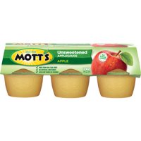 (3 Pack) Mott's Unsweetened Applesauce Cups, Apple, 3.9 Oz, 6 Count