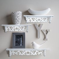 Wall Shelves Product Image Floating Wall Shelves White Mounted Display Stand Racks Great For Books Or Collections Add