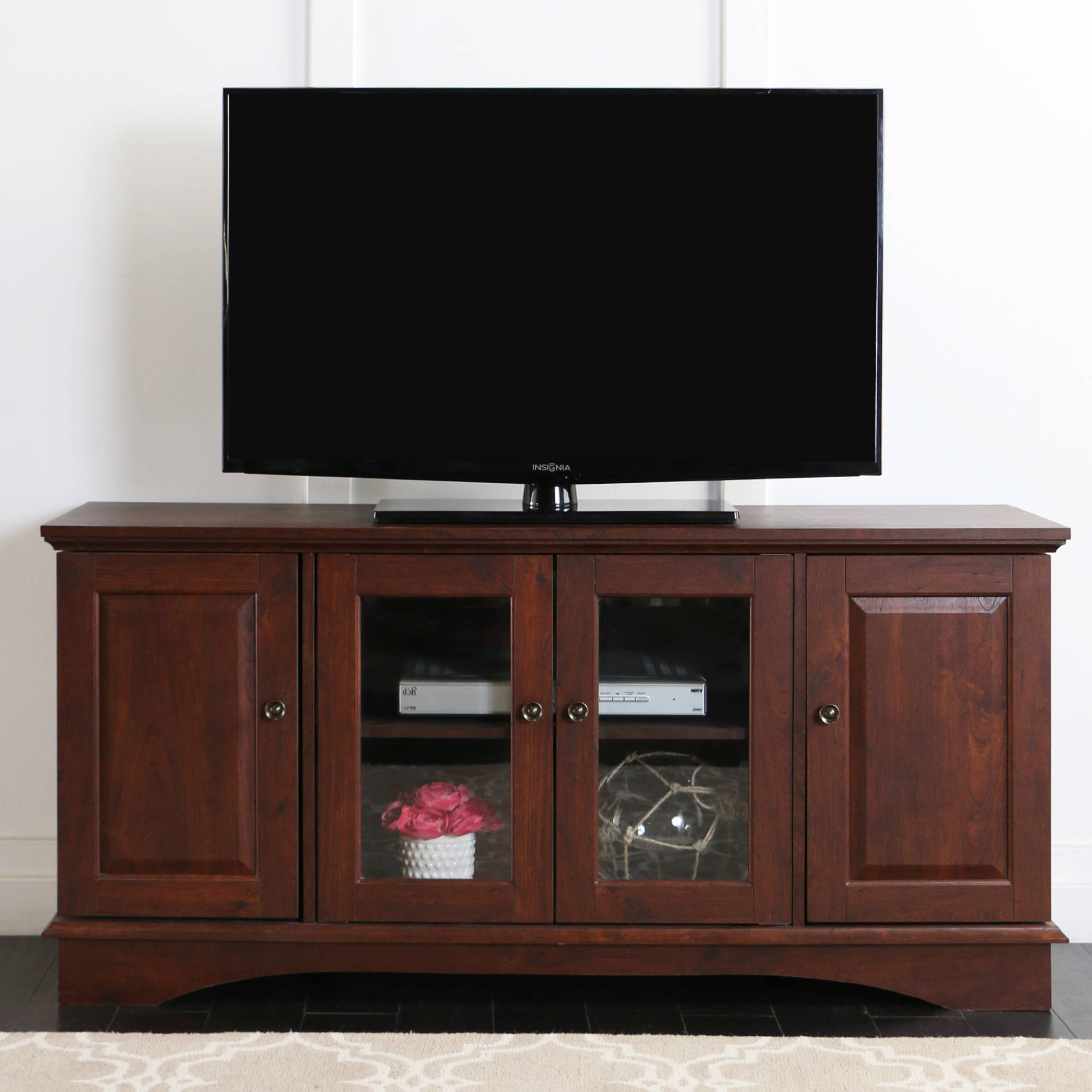 52'' Brown Wood TV Stand Media Console for TV's up to 55''