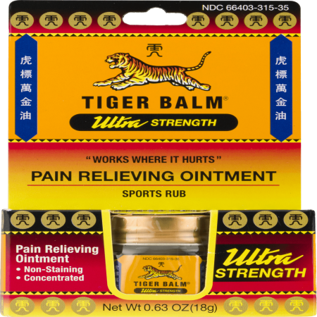 Tiger Balm Ultra Strength Pain Relieving Ointment Non-Staining 18 gm