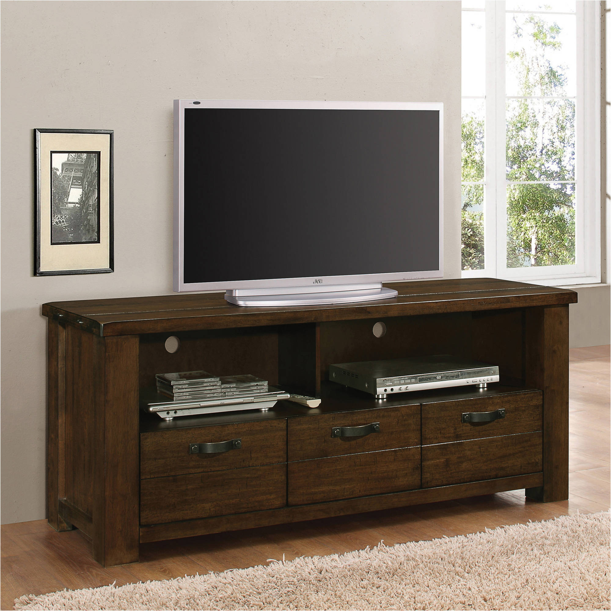 Coaster Wiltshire TV Console, Rustic Pecan Finish