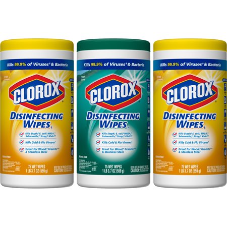 Clorox Disinfecting Wipes, (225 Count Value Pack), Crisp Lemon and Fresh Scent - 3 Pack - 75 Count (Best Value Wines Under 20)