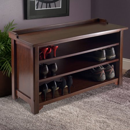 Winsome Dayton Entryway Shoe Storage Bench Walnut Com