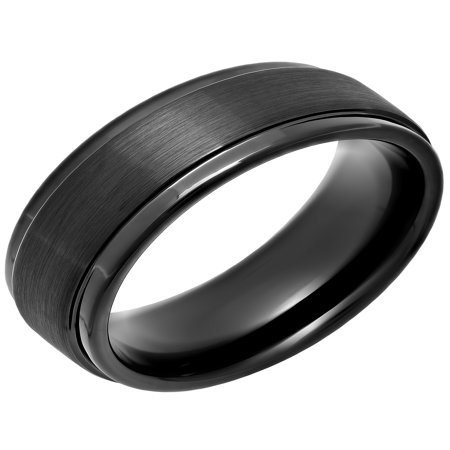 Steel Nation Jewelry Men’s Black IP Tungsten 8MM Step Edge Comfort Fit ...