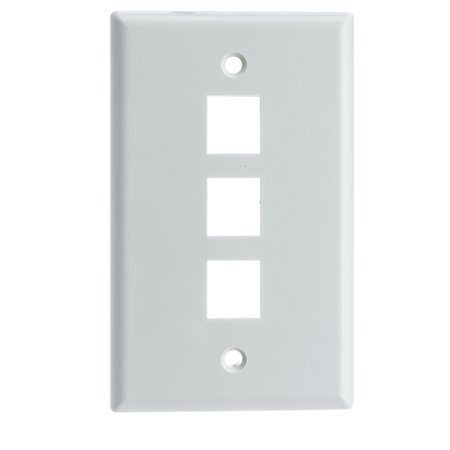 - ACL Keystone 3 Port, Single Gang Wall Plate, White, 1 Pack
