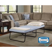 Simmons Beautysleep Folding Foldaway Extra Portable Guest Bed Cot with Memory Foam Mattress, Multiple Sizes
