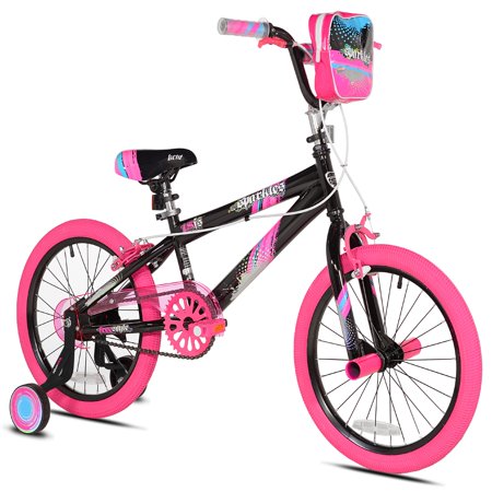 Kent 18" Girls', Sparkles Bike, Black/Pink, For Ages 6-9