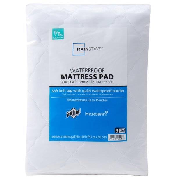 Waterproof Mattress Pad, Twin/Twin XL, Mainstays