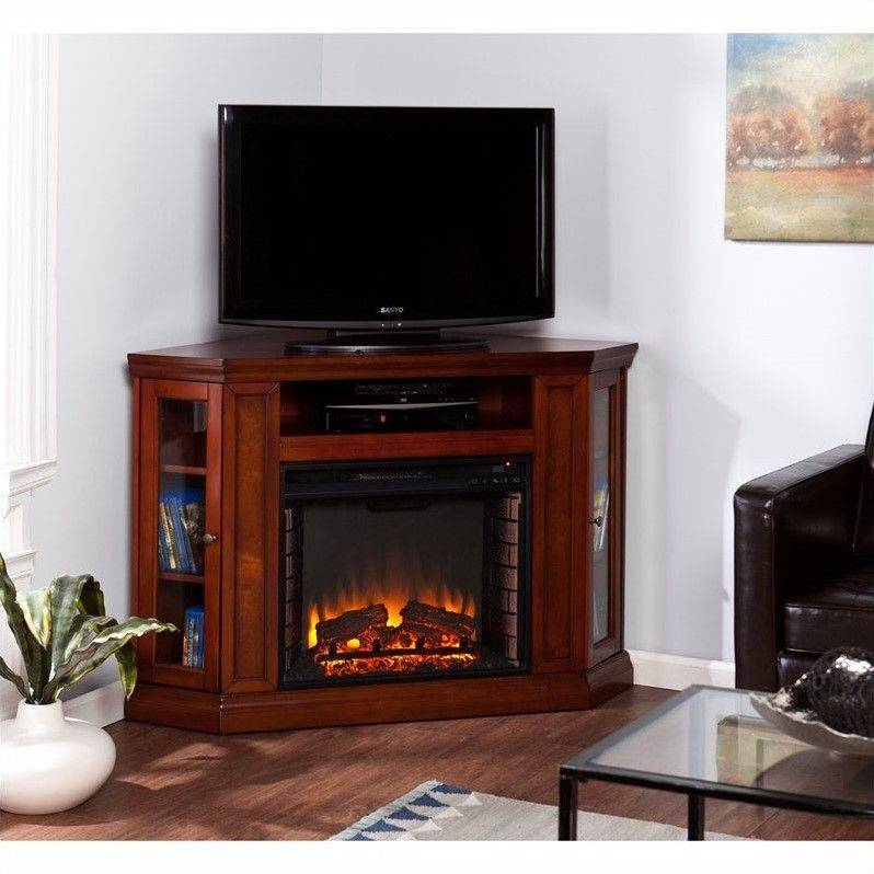 Southern Enterprises Ponoma Convertible Media Electric Fireplace in Mahogany