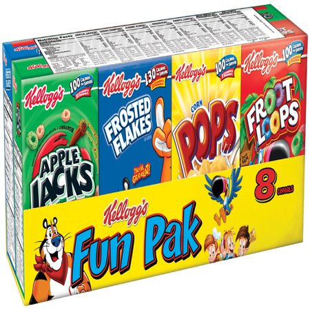 Kellogg's Breakfast Cereal, Variety Fun Packs, 8.56 Oz - Walmart.com