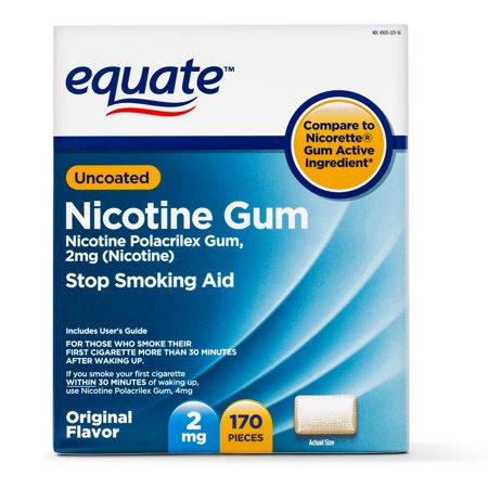 Aid Nicotine Lozenges 2mg Mint - Equate Uncoated Nicotine Gum, Original Flavor, 2mg, 170 Pieces