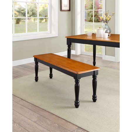 Better Homes Gardens Autumn Lane Farmhouse Solid Wood Dining Bench Black And Natural Finish