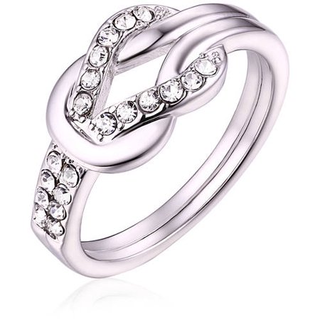 - Swarovski Elements 18kt White Gold-Tone Ring