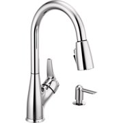Kitchen Faucet Parts Rless Apex Single Handle Pull Down Sprayer Kitchen Faucet With Soap Dispenser In Chrome P7901lf