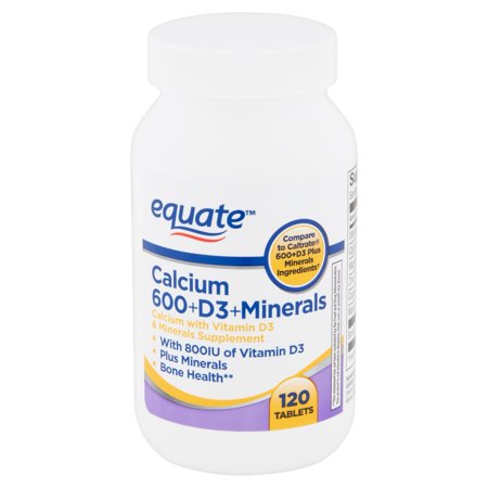 Equate Calcium 600 + D3 + Minerals Tablets, 120
