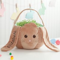 Personalized Wicker Kids Easter Basket – Brown Bunny
