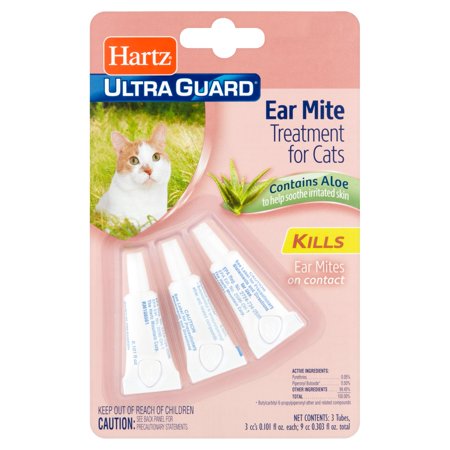 Hartz Ultra Guard Ear Mite Treatment for Cats, 0.101 fl oz, 3 (Best Home Remedy For Cat Ear Mites)