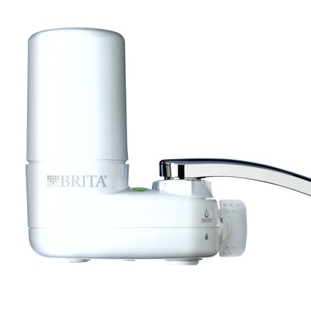 Pur Water Faucet Brita Tap Water Filter System, Water Faucet Filtration System with Filter Change Reminder, Reduces Lead, BPA Free, Fits Standard Faucets Only - Basic, White ()