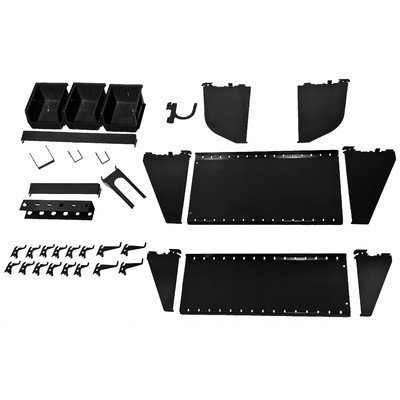Slotwall Accessory - Wall Control Slotted Tool Board Workstation Accessory Kit for Wall Control Pegboard and Slotted Tool Board Only – Black