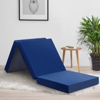 GranRest 4'' Tri Folding Memory Foam Mattress, Blue