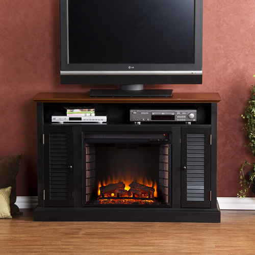 Southern Enterprises Wiltshire Electric Fireplace Media Console for TVs up to 48'', Black