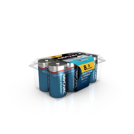 Rayovac High Energy Alkaline D Batteries, 8 Count