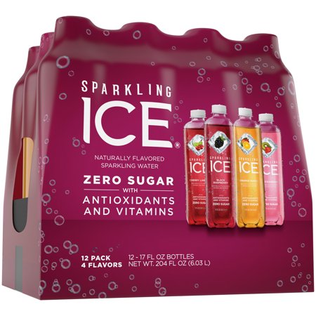 Sparkling Ice® Variety Pack, 17 Fl Oz, 12 Count (Black Raspberry, Cherry Limeade, Orange Mango, Kiwi (Best Price Diet Coke 12 Pack)