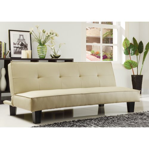 Naoki Faux Leather Futon Sofa Bed, Multiple Colors