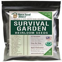 15,000 Non GMO Heirloom Vegetable Seeds Survival Garden 32 Variety Pack by Open Seed Vault