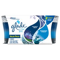 Glade 2in1 Jar Candle 2 CT, Moonlit Walk & Wandering Stream, 6.8 OZ. Total, Air Freshener