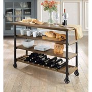 Kitchen Hutches Whalen Santa Fe Style Kitchen Cart With Large Open Shelves And An Optional Wine Rack