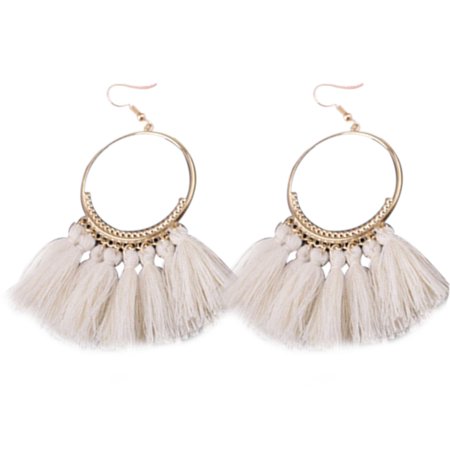- 1 Pair Women Ethnic Bohemia Drop Dangle Long Rope Fringe Earings Girl Tassel Earrings Lady Fashion Bohe Jewelry