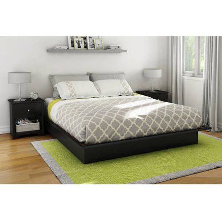 South Shore Basics Platform Bed with Molding, Multiple Sizes and (Best King Storage Bed)