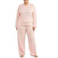 Mayfair Women's and Women's Plus Minky Fleece 2-Piece Pajama Set