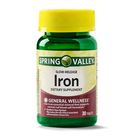 Spring Valley Iron Supplement Slow Release Tablets, 45 mg, 30 (Best Iron Tablets For Pregnancy)