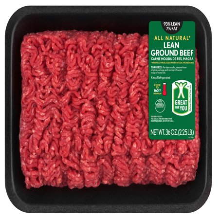 93% Lean/7% Fat, Lean Ground Beef, 2.25 lb - Walmart.com