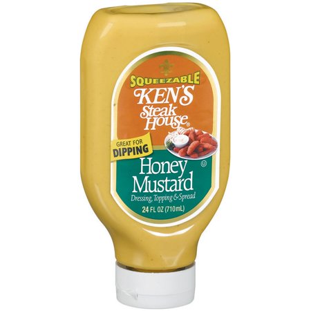 - (2 Pack) Ken's Steak House Squeezable Honey Mustard, 24 Oz